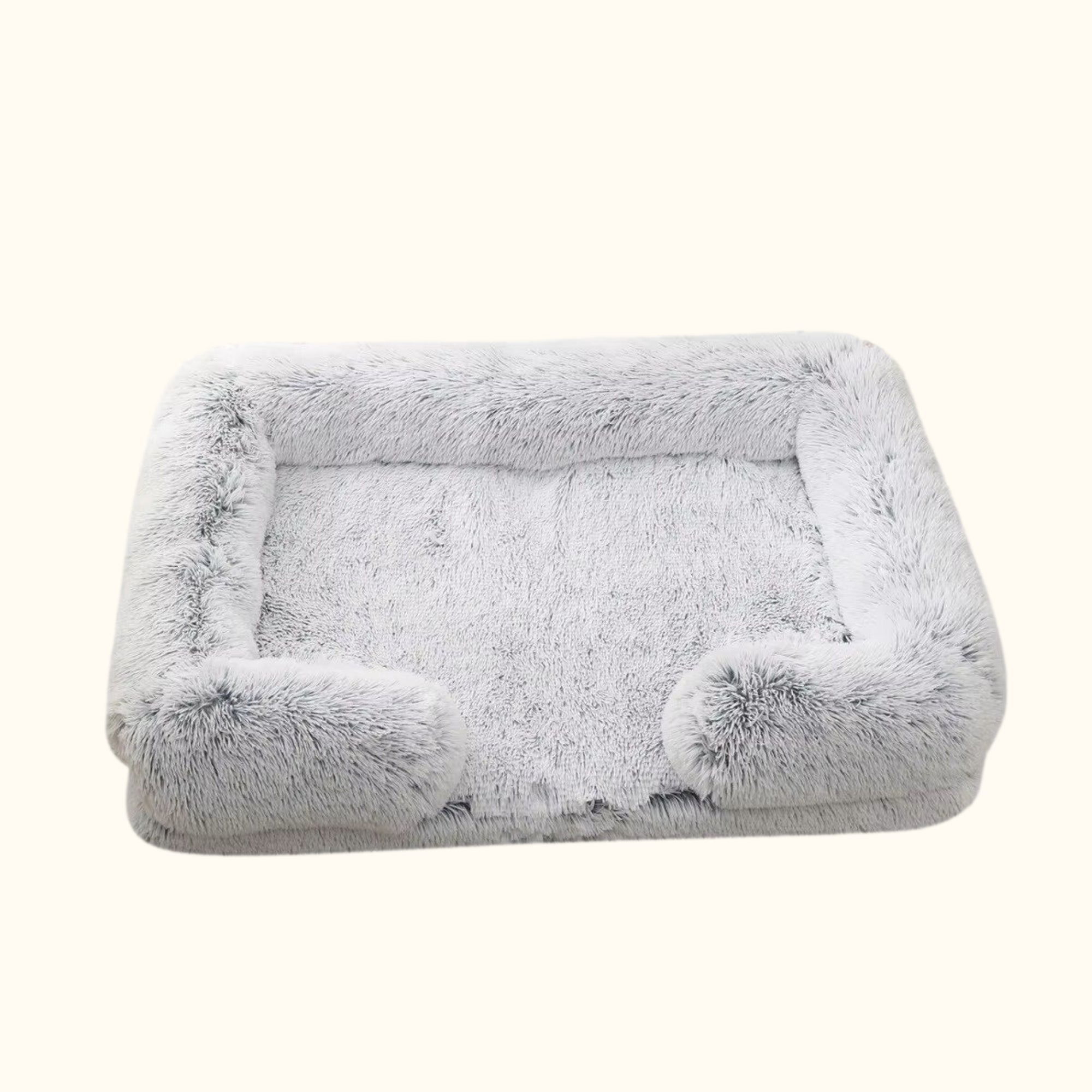 Panier pour chien orthopédique blanc en mousse haute densité avec housse lavable