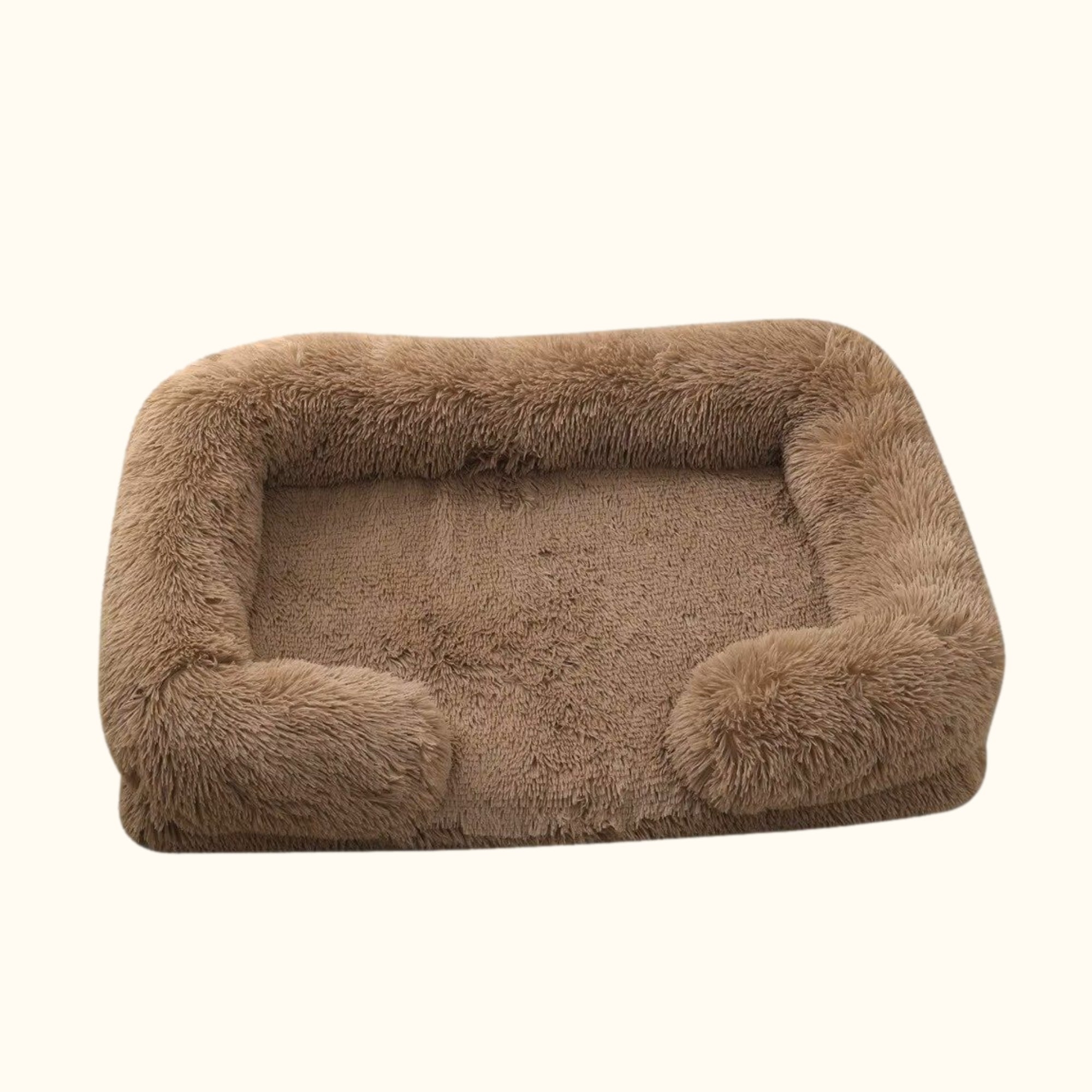 Panier pour chien orthopédique brun en mousse à mémoire de forme avec housse lavable