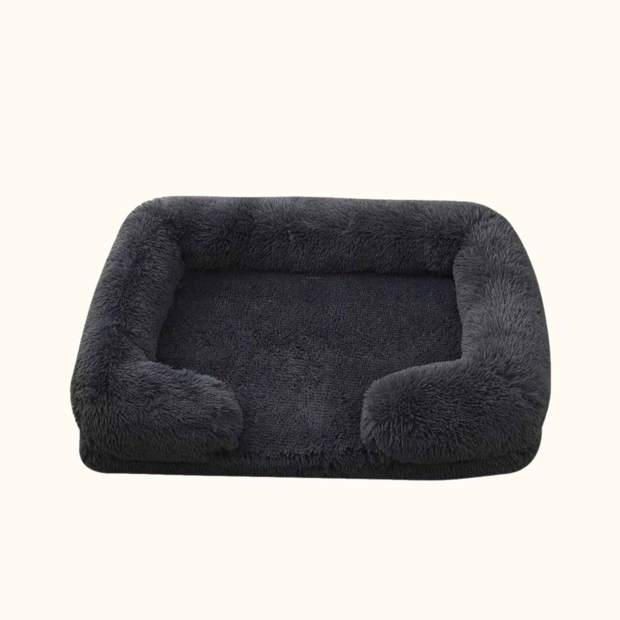 Panier pour chien orthopédique noir en mousse haute densité avec housse lavable