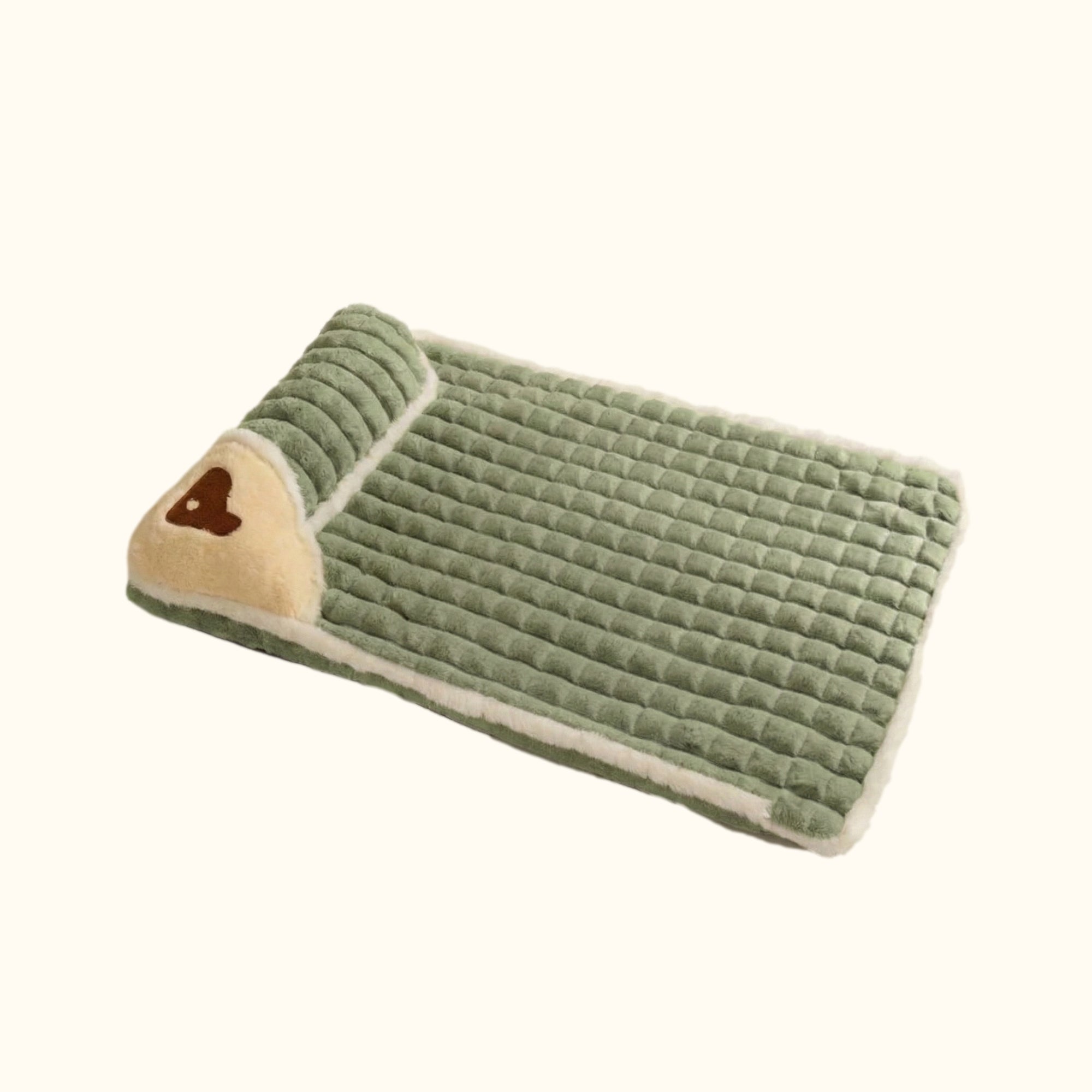Panier matelas à mémoire de forme pour chien de couleur verte