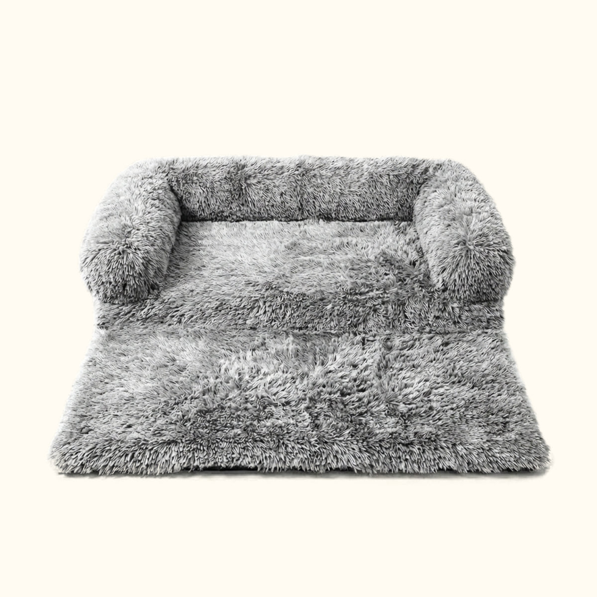Protection de canapé pour chien argent à poils longs, avec rebords moelleux sur trois côtés